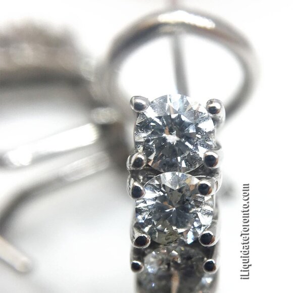 1.80CTW Natural Diamond Huggie Earrings in White Gold. 12 Diamonds at 15pts Each - Picture 5 of 11